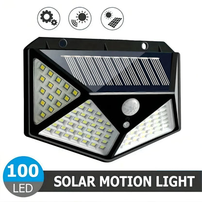 100LED Solar Flood Lights 3 Modes Outdoor Solar Motion Security Solar Light Waterproof for Garden Patio Garage Wall Light