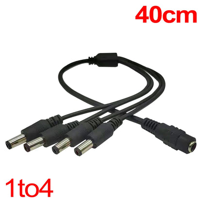 5.5* 2.1mm 1 to 2/3/4/5/6/8 Way DC Power Splitter Cable 5V 12V Power Adapter Connector Cord For LED Strip Lights CCTV Camera