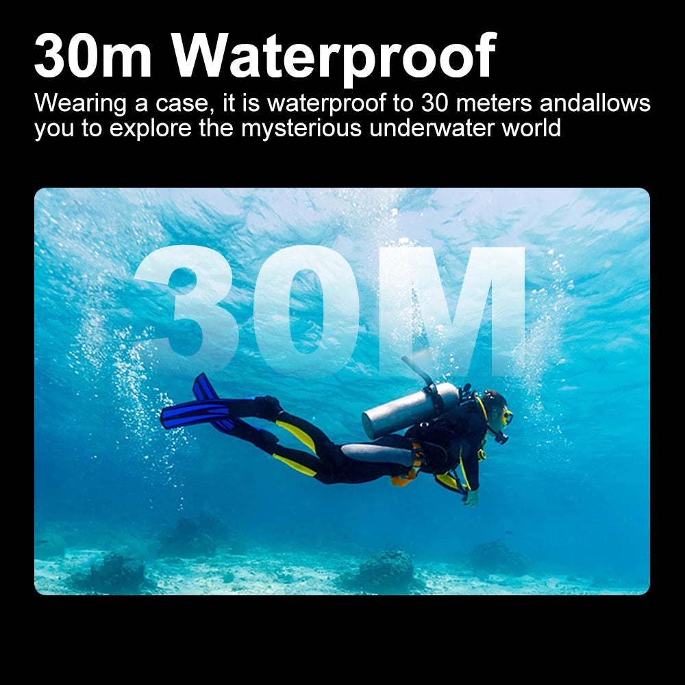 Ourlife MTR40 5K Action Camera 2.0" IPS Touch Screen 5X Zoom Action Cam WiFi EIS 170° 30M Waterproof Professional Sports Camera