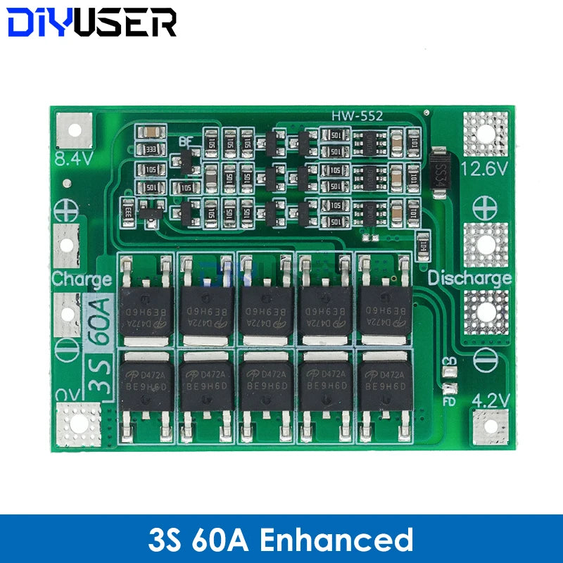 2S 3S 4S 5S Li-ion Lithium Battery 18650 Charger BMS 20A 25A 30A 40A 60A 100A Protection Board with Balance For Drill Motor