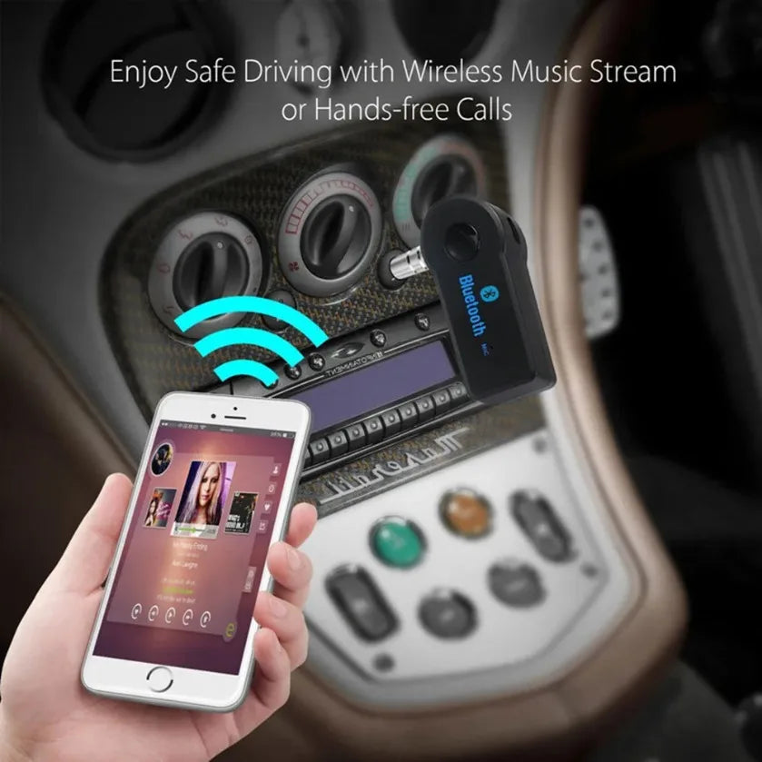 XIKCU Speaker Receiver Bluetooth Receiver Stereo Output Music Car Streaming Sound System Transmitter 3.5mm Jack Wireless Adapter
