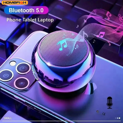 Wireless Bluetooth Speaker Portable Small Steel Gun Metal Heavy Stereo Surround Subwoofer Outdoor Mini Bluetooth Small Speaker