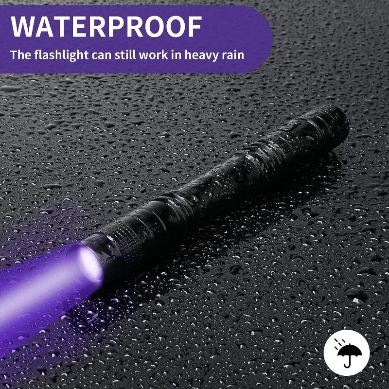 UV Flashlight 395nm Ultraviolet Torch With Pen Clip Portable AAA Batteries Used Violet Light Pet Urine Scorpion Detector UV Lamp