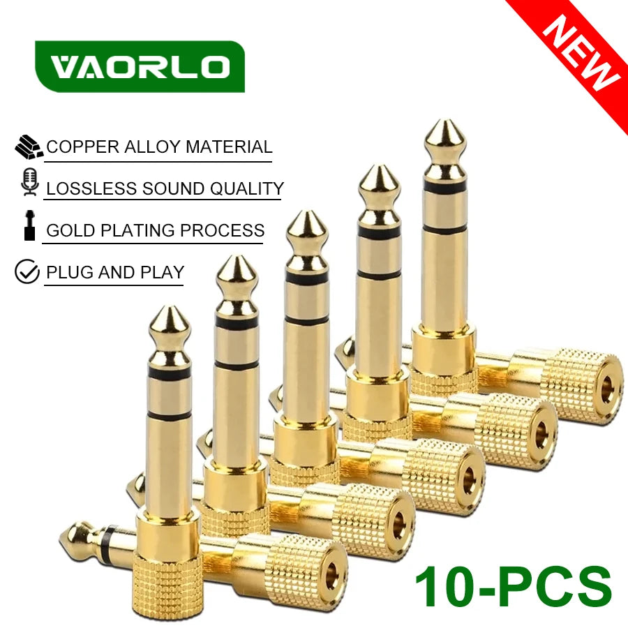 10/6PCS Jack 3.5 To 6.35 Audio Adapter 6.5mm To 3.5mm Converters Male Female Connector Headphone Plug 6.3mm Consumer Electronics
