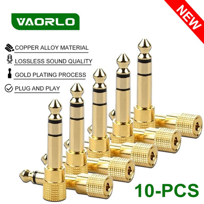 10/6PCS Jack 3.5 To 6.35 Audio Adapter 6.5mm To 3.5mm Converters Male Female Connector Headphone Plug 6.3mm Consumer Electronics