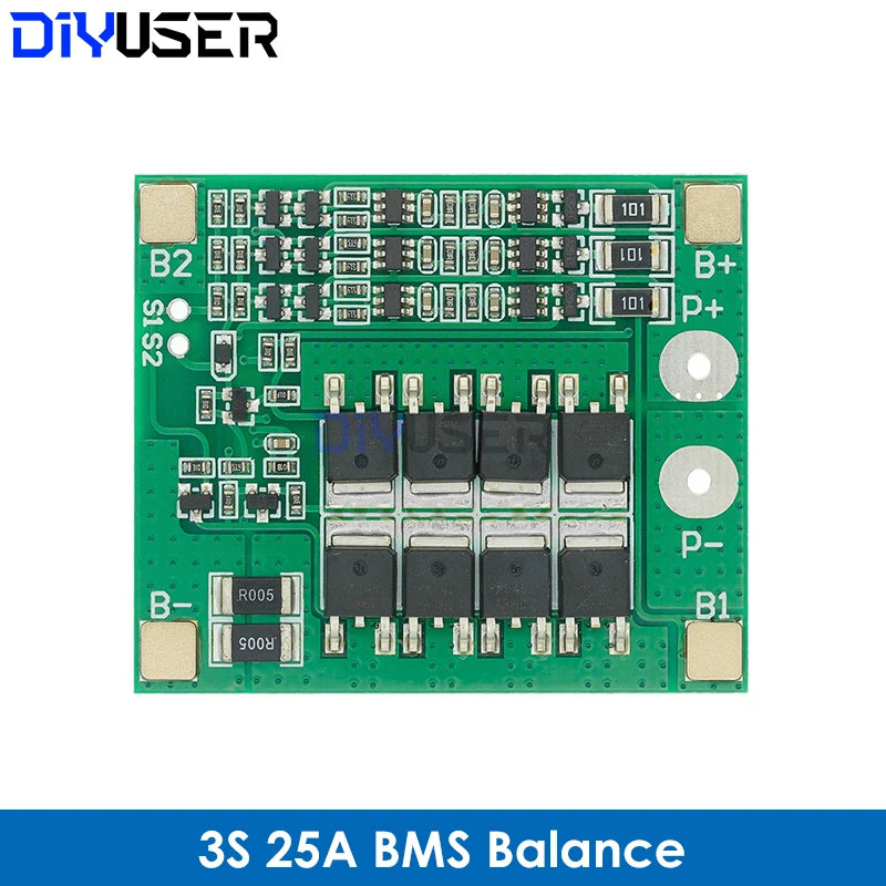 2S 3S 4S 5S Li-ion Lithium Battery 18650 Charger BMS 20A 25A 30A 40A 60A 100A Protection Board with Balance For Drill Motor
