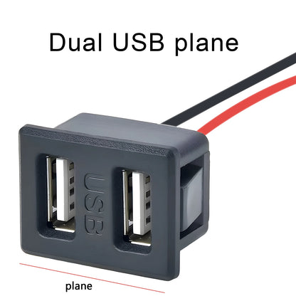 1Pcs Black Double Layer Usb Female Base Type-C Socket and Female Usb Lamp Charging Socket Power Socket With Cable Connector