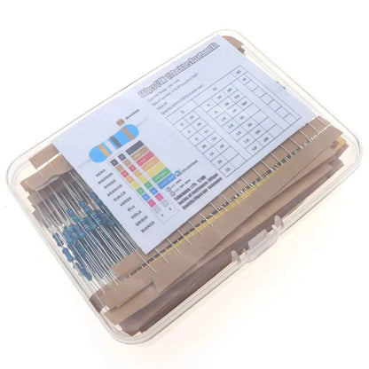 300/600pcs 1% Resistor Set Resistance 1/4W Metal Film Resistors Kit 10Ohm ~1M Ohm 30Values Electronic Components Kit