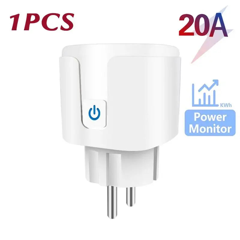 TUYA Smart Plug WiFi or Zigbee3.0 Socket EU 16/20A With Power Monitor Timing Function Voice Control Works Alexa Google Home