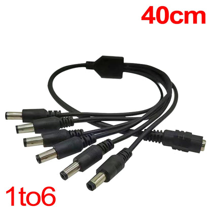 5.5* 2.1mm 1 to 2/3/4/5/6/8 Way DC Power Splitter Cable 5V 12V Power Adapter Connector Cord For LED Strip Lights CCTV Camera