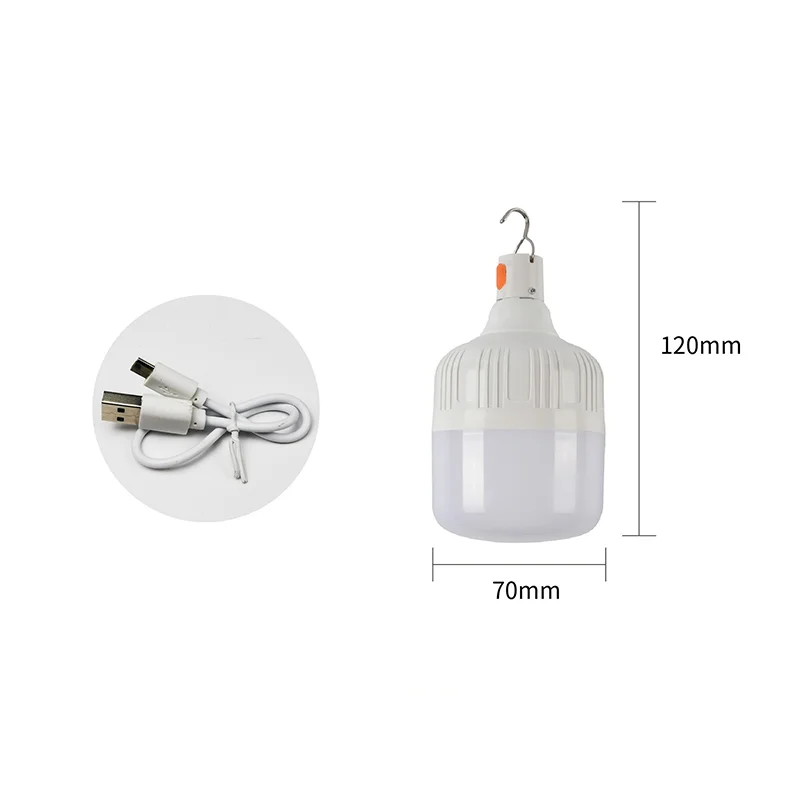 1PCS Rechargeable LED Emergency Light Bulb, Waterproof, Durable, Ideal for Camping, Hiking, Outdoor Adventures