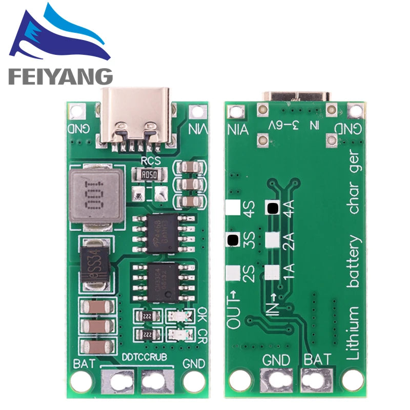Lithium Battery 2S 3S 4S Multi-cell to 8.4V 12.6V 16.8V Type-c Boost Step-up Polymer Li-ion Charger 7.4V 11.1V 14.8V 18650 Lipo