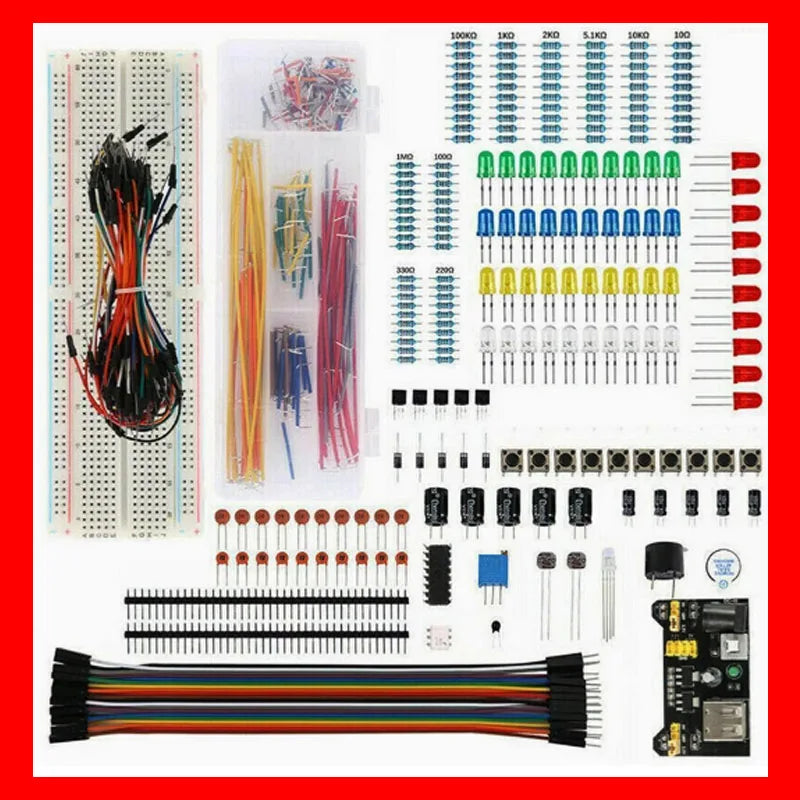 Electronic Components Electrolytic Capacitor Resistor led 830 Hole Breadboard Kit MB-102 for UNO R Component Pack Beginner Start