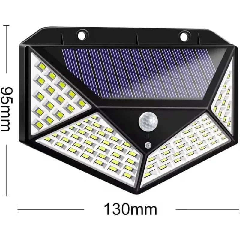 1/2Pcs 100 LED Wall Lights Outdoor Solar Lamp PIR Motion Sensor Solar Powered Sunlight Street Light for Garden Decoration