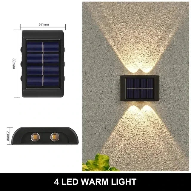 Solar Outdoor Wall Light 12 LED Waterproof Garden Light Courtyard Balustrade Decorative Atmosphere Lamp Down Luminous Solar Lamp