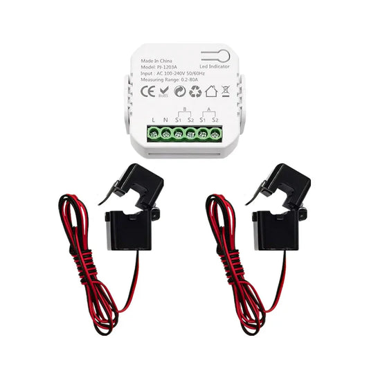 Tuya Smart Life ZigBee Energy Monitor, 1, 2 Channel Bidirectional with Current Sensor, App Monitor Power, 110V, 240V, 50Hz, 60Hz