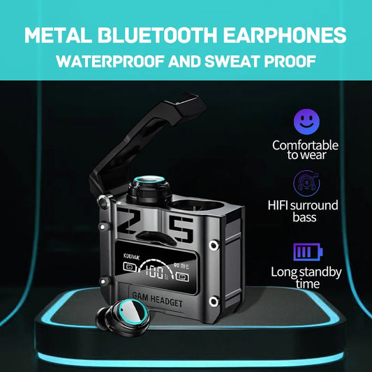 Wireless noise-cancelling TWS headphones in-ear Type-C earphones, HQ high-quality LED display charging earphones