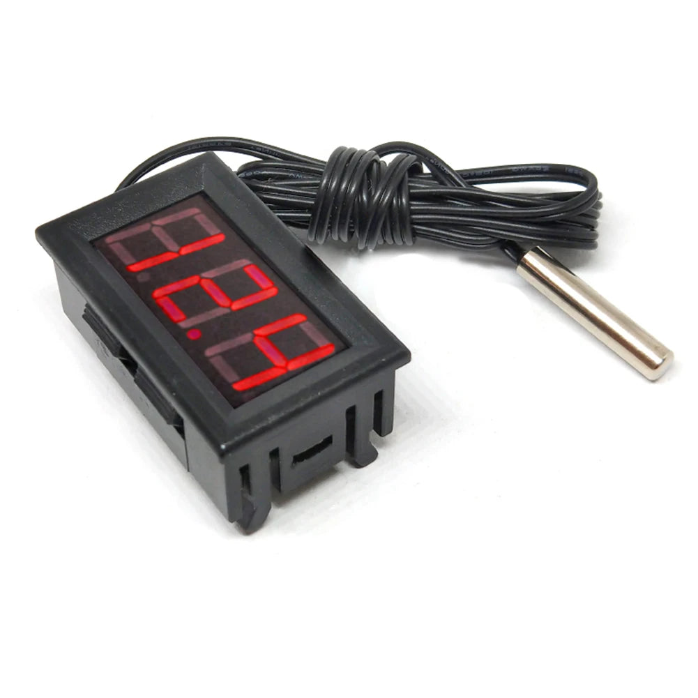 1-3PCS DC 12V Mini Digital LED Thermometer Car Temperature Monitor Panel Meter Measuring Range -50-110C with Temperature Probe