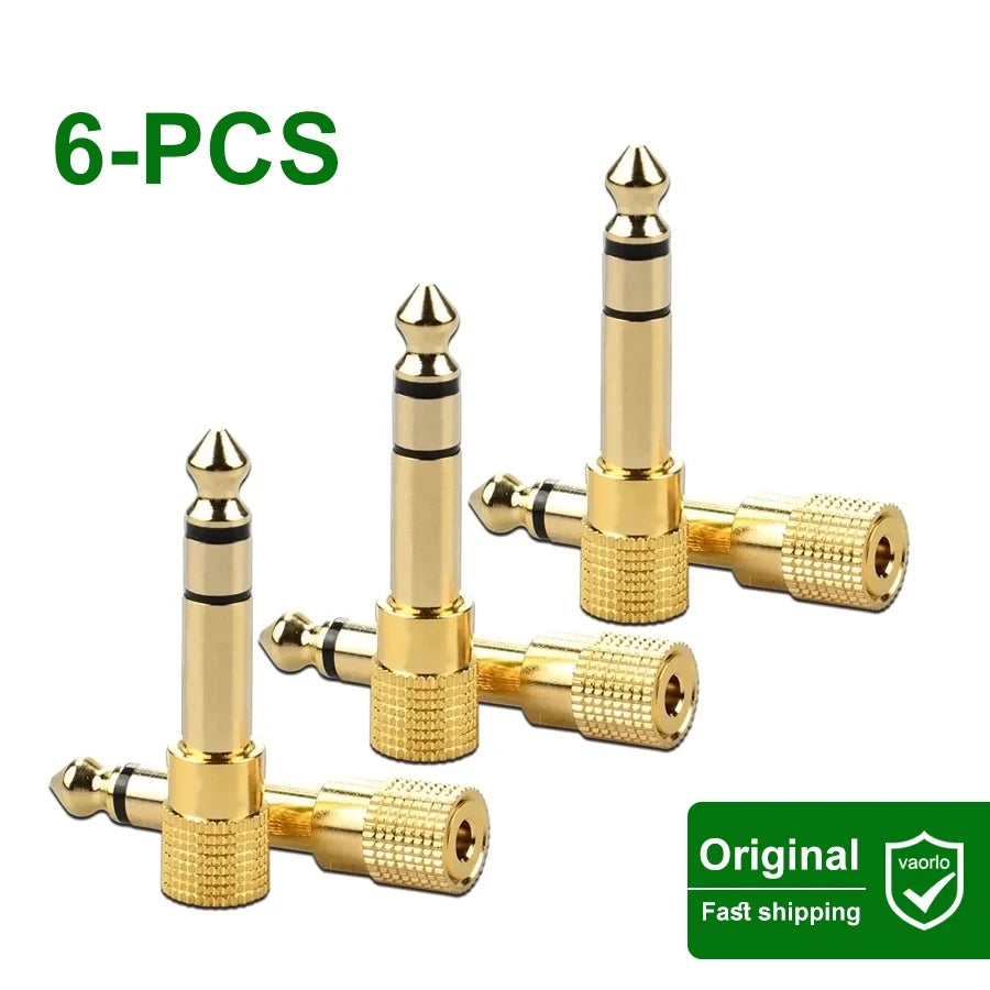 10/6PCS Jack 3.5 To 6.35 Audio Adapter 6.5mm To 3.5mm Converters Male Female Connector Headphone Plug 6.3mm Consumer Electronics