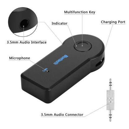 XIKCU Speaker Receiver Bluetooth Receiver Stereo Output Music Car Streaming Sound System Transmitter 3.5mm Jack Wireless Adapter