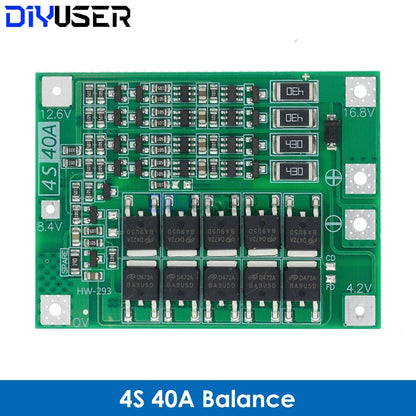 2S 3S 4S 5S Li-ion Lithium Battery 18650 Charger BMS 20A 25A 30A 40A 60A 100A Protection Board with Balance For Drill Motor