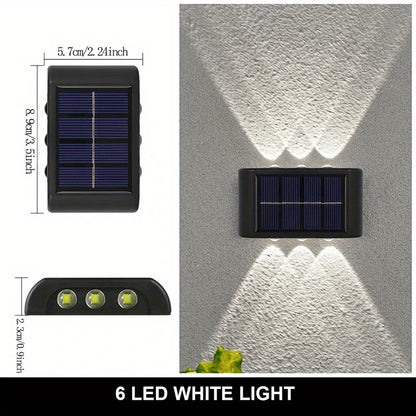 1pc 6-10 LEDs Solar Outdoor Wall Decorative Landscape Lighting Lights Fixtures Suitable For Courtyard Villa Fence Terrace Garden