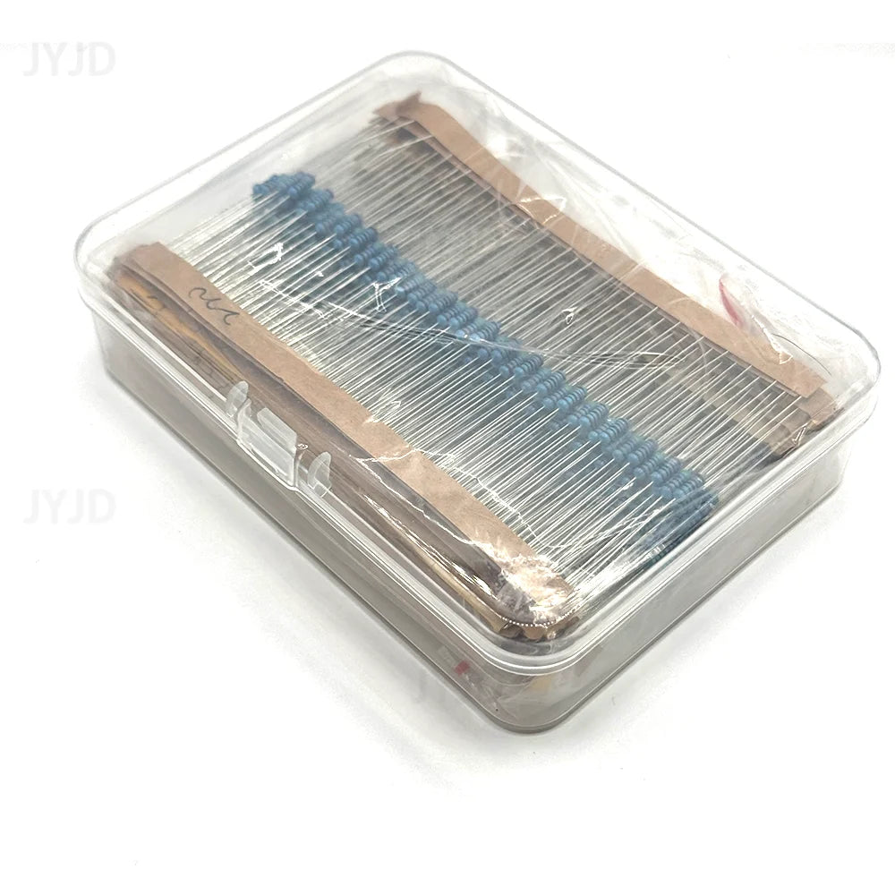 300/600pcs 30 Kinds 1/4W Resistance 1% Metal Film Resistor Pack Assorted Kit 1K 10K 100K 220ohm 1M Resistors