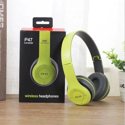 P47 Wireless bluetooth headphone With Mic Headsets Stereo Sound Earphones Sports Gaming Headphones Supports PC Smartphone