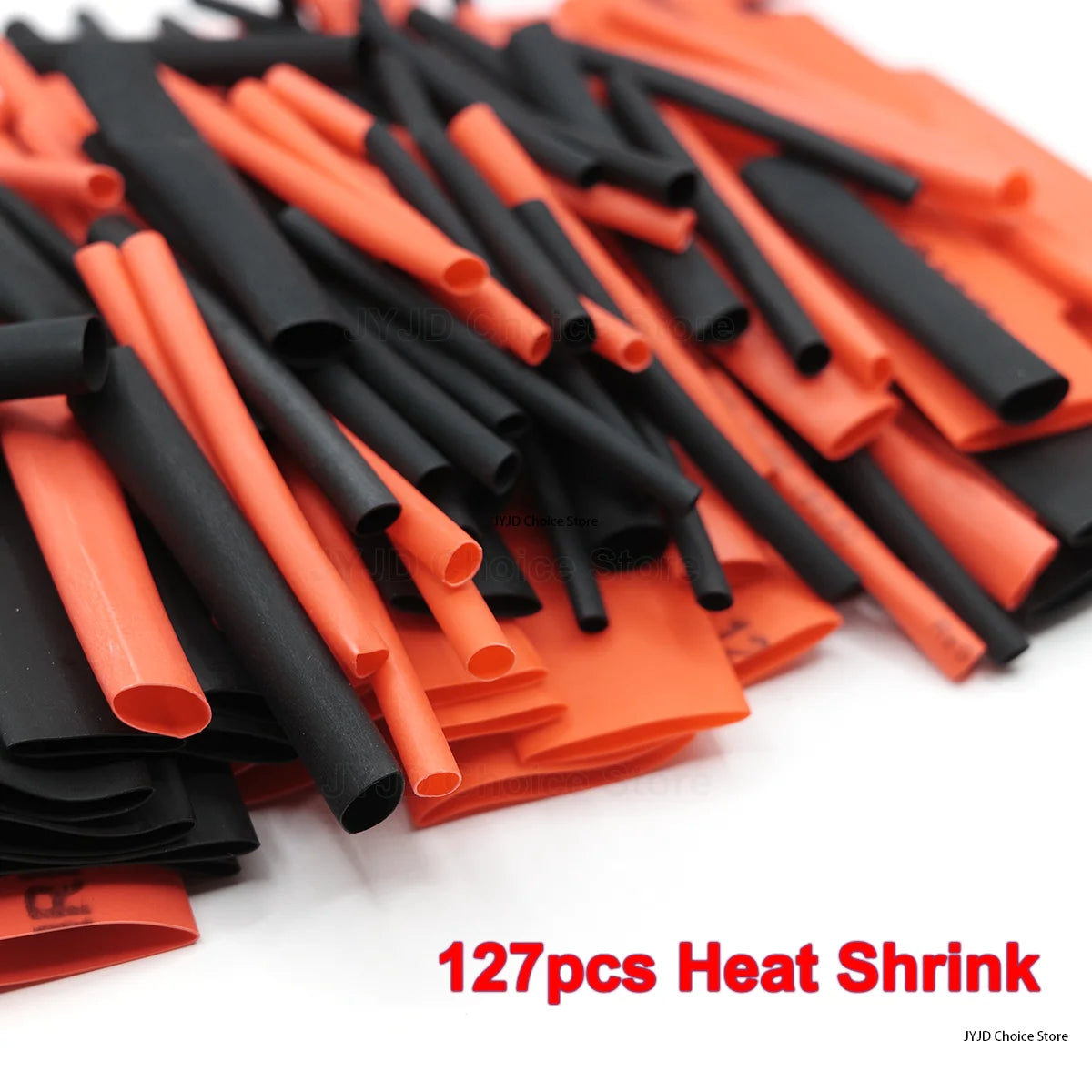 127PCS Black Red Heat Shrink Tubing 2:1 Assortment Polyolefin Tube Car Cable Sleeving Wrap Wire Kit