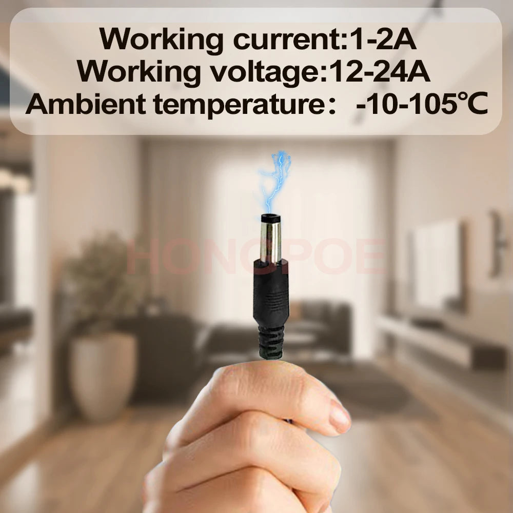 5.5* 2.1mm 1 to 2/3/4/5/6/8 Way DC Power Splitter Cable 5V 12V Power Adapter Connector Cord For LED Strip Lights CCTV Camera