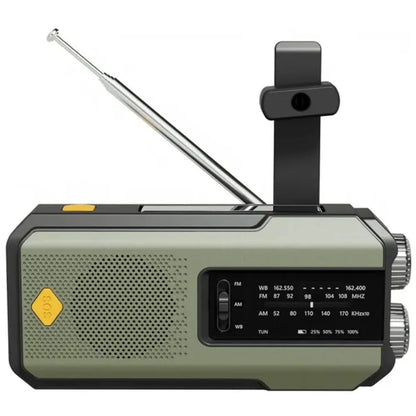Portable Solar Crank Emergency Radio Global FM Receiver LED Flashlight 2000mAh High Quality SOS Alarm