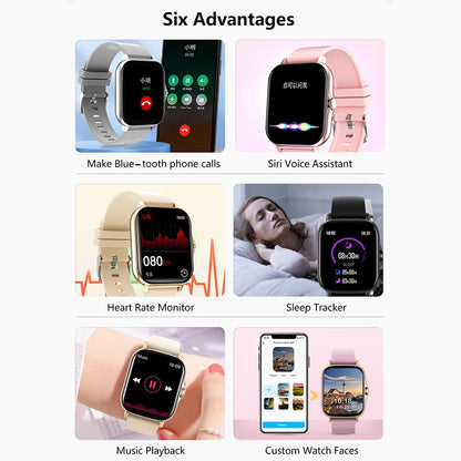 2025 Men Smart Watch Fitness Clock Sports Heart Monitor Smartwatch Bluetooth Call Music Playback 1.83'' Watches for Women Xiaomi