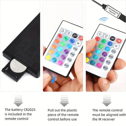 DC5V RGB LED Strip Light 1/2/3/4/5/10M USB 24key Bluetooth Remote Control Flexible Lamp Tape For TV Background Home Decor