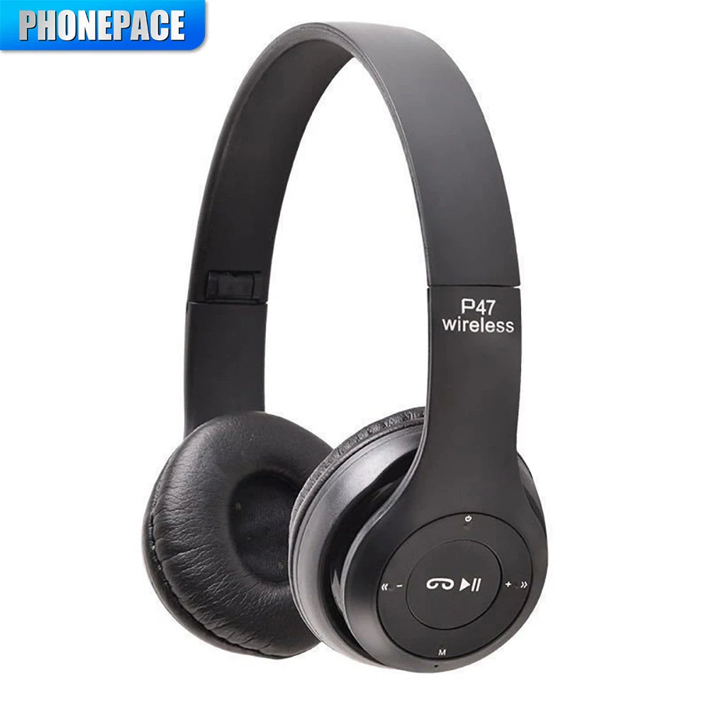 P47 Wireless bluetooth headphone With Mic Headsets Stereo Sound Earphones Sports Gaming Headphones Supports PC Smartphone