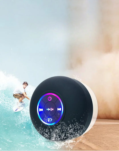 HOMEFISH 2025 New bathroom waterproof wireless LED suction Cup Mini Bluetooth speaker Portable outdoor sports stereo speakers