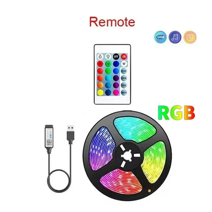 DC5V RGB LED Strip Light 1/2/3/4/5/10M USB 24key Bluetooth Remote Control Flexible Lamp Tape For TV Background Home Decor