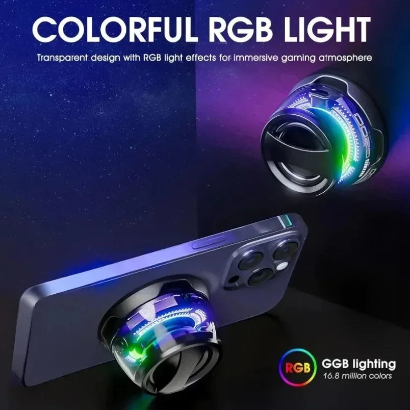 Mini Travel Stereo Speaker Outdoor Magnetic Bluetooth Speaker Wireless Portable with RGB Color Light and Phone Holder for IOS