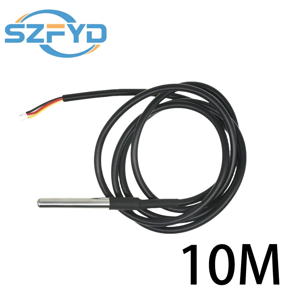 1PCS DS18B20 Waterproof Thread Temperature Probe Temperature Sensor Stainless Steel Package 1/2/3/5/10Meter For Arduino