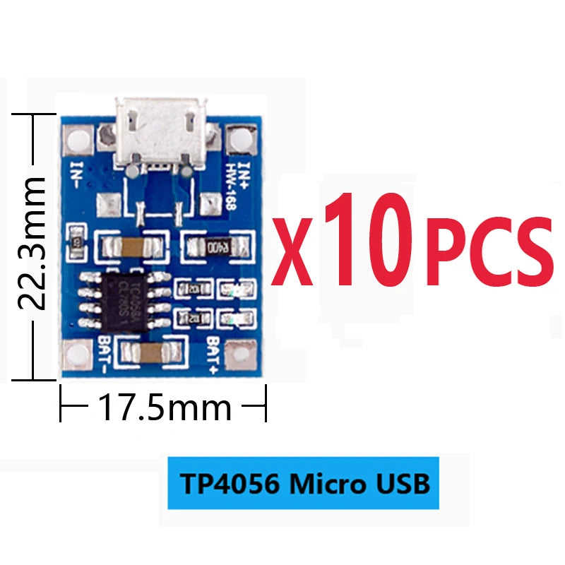 Micro Type-c USB 5V 1A TP4056 Lithium Battery Charger Module Charging Board With Protection Dual Functions Current Protection