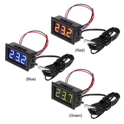 1-3PCS DC 12V Mini Digital LED Thermometer Car Temperature Monitor Panel Meter Measuring Range -50-110C with Temperature Probe