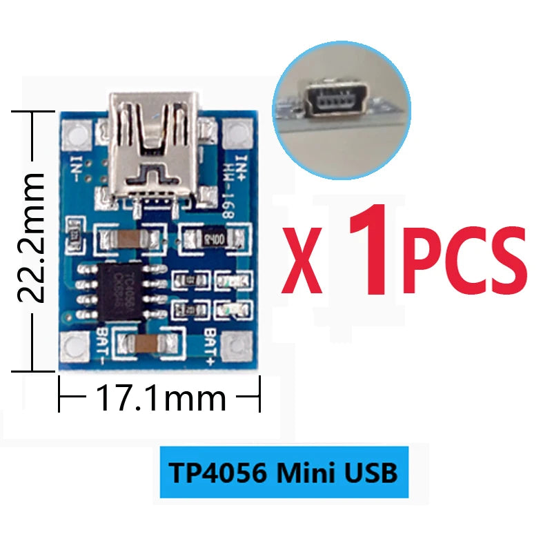 Micro Type-c USB 5V 1A TP4056 Lithium Battery Charger Module Charging Board With Protection Dual Functions Current Protection
