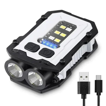 Mini Portable Flashlight 1500Lumens Super Bright LED Torch USB Rechargeable Multifunctional Camping Emergency Lantern