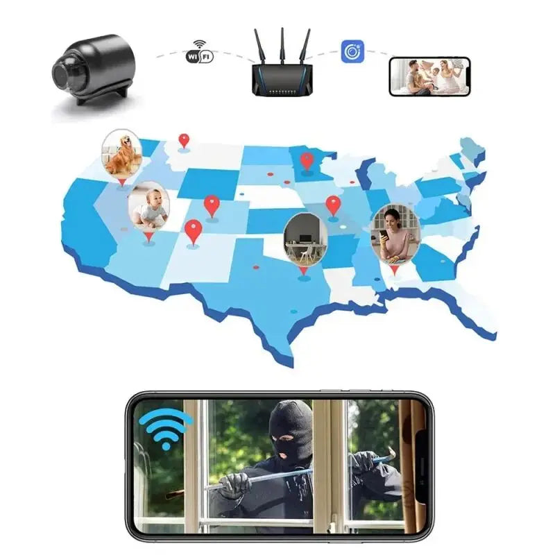 HD 1080P X5 Mini Camera Camera IP Camera Recorder Wireless WiFi Baby Monitor Indoor Safety Security Surveillance Night Vision