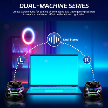 INEYES G200 Portable Bluetooth Speaker HECATE RGB Lighting Magnetic Speaker BT5.3 Mini Sound Box 7 Hours Playback Phone Holder