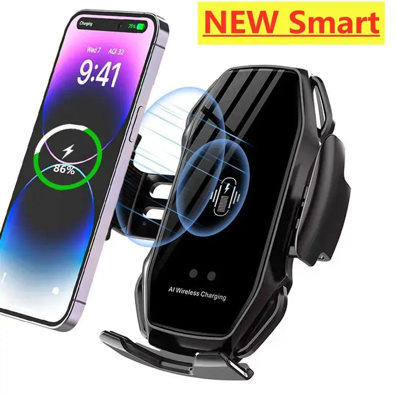 Car Wireless Charger Auto Car Phone Holder Mount 15W Fast Car Wireless Charging Stand for iPhone 15 14 13 Samsung S23 S22 Xiaomi