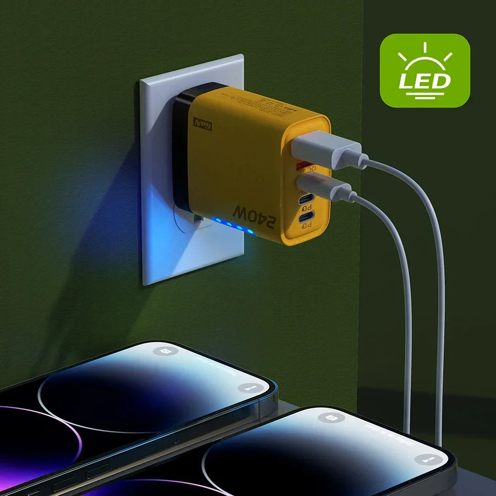 5 Ports USB C PD Charger Quick Charge 3.0 Type C USB Phone Chargers Fast Charging Adapter For iPhone 16 15 Samsung Xiaomi Huawei