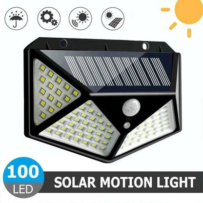 1/2Pcs 100 LED Wall Lights Outdoor Solar Lamp PIR Motion Sensor Solar Powered Sunlight Street Light for Garden Decoration