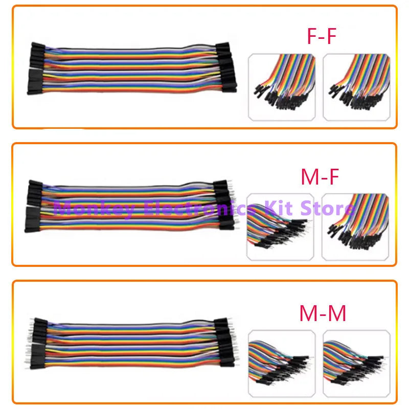 40PIN 30CM 20CM 10CM Dupont Line Male to Male Female to Male Female to Female Jumper Dupont Wire Cable for Arduino DIY KIT