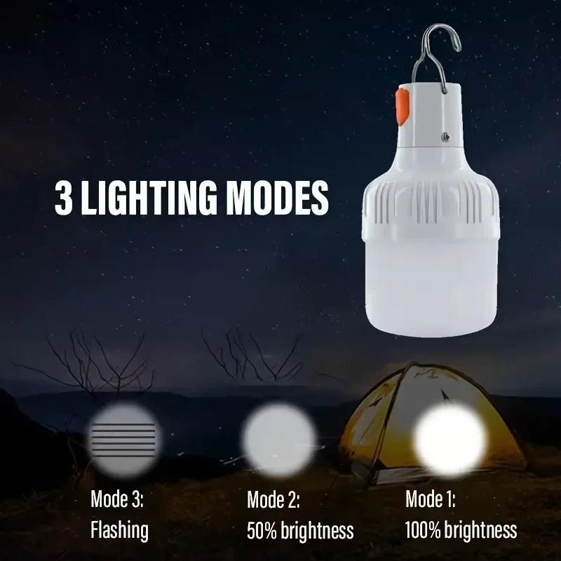 1PCS Rechargeable LED Emergency Light Bulb, Waterproof, Durable, Ideal for Camping, Hiking, Outdoor Adventures
