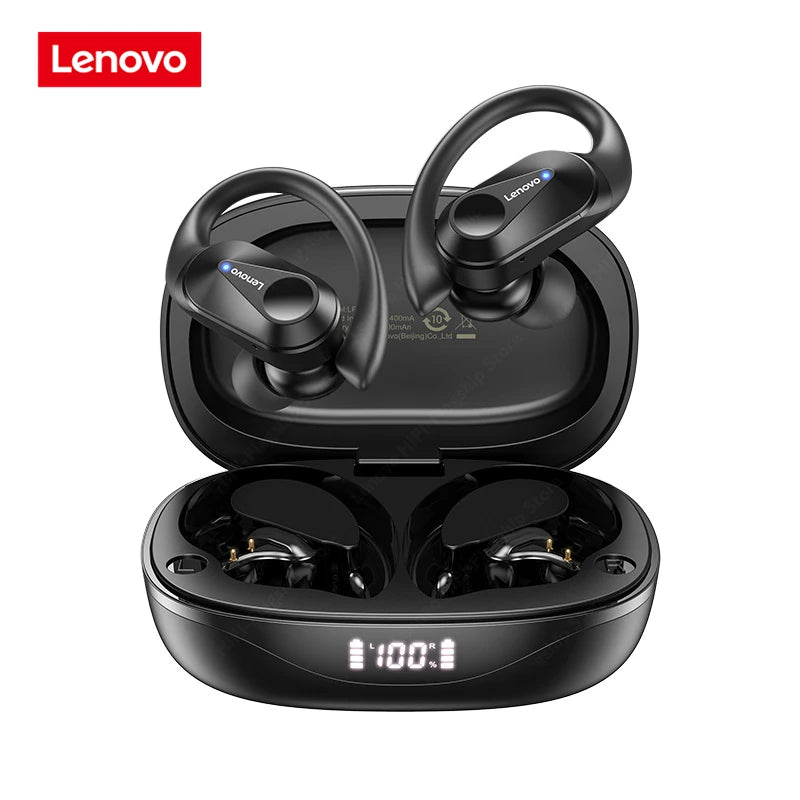 Lenovo LP75 TWS Wireless Bluetooth V5.3 Earphones IPX5 Digital Display Ear Hook Earbuds HiFi Stereo Noise Reduction Headphones